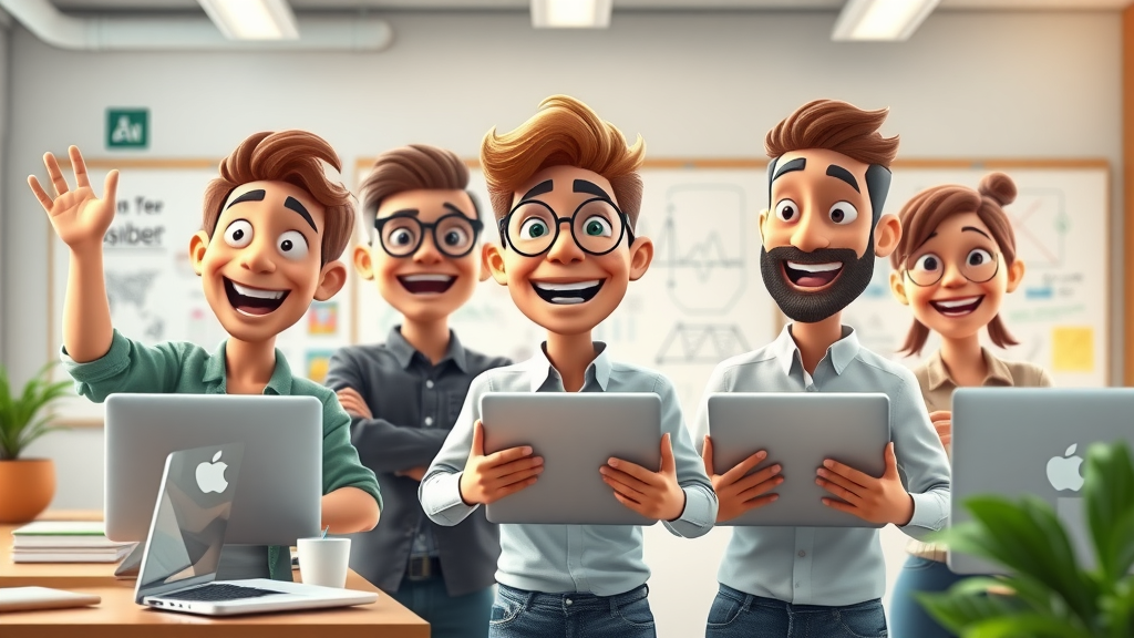 young entrepreneurs launching a startup brand with branding sketches and animated teamwork