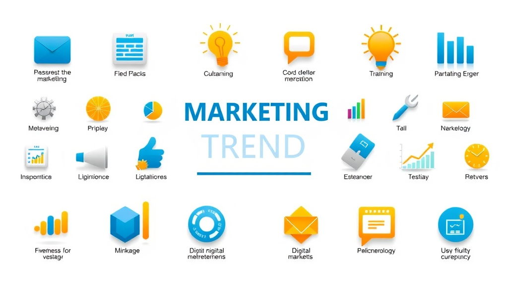 digital marketing trends infographic key trend icons seamless composition
