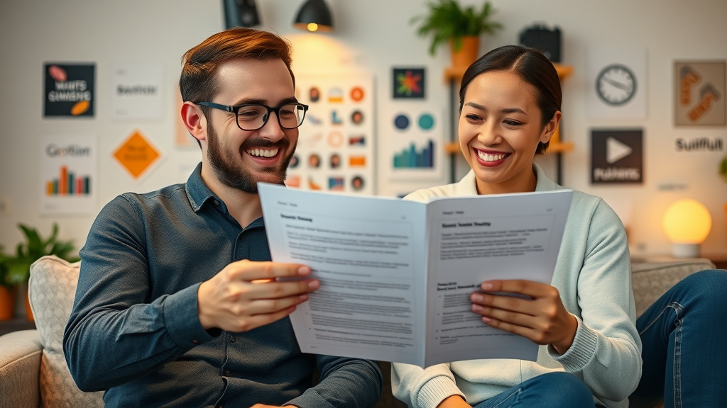 Startup founder and fractional CMO reviewing a brand assessment together—a critical step for CMO service onboarding.
