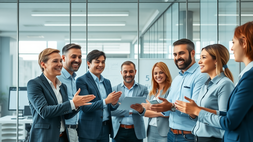Scaling marketing with fractional CMO - business team developing marketing strategy in office