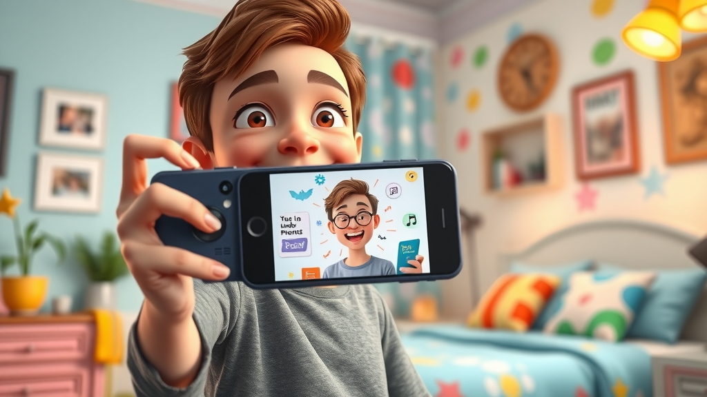 young content creator recording a short-form video for social media marketing trends