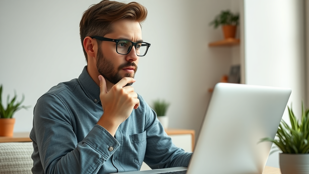 entrepreneur comparing video marketing software features and pricing