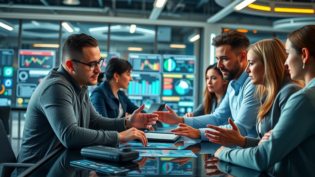 fractional cmo collaborating with marketing team using interactive digital dashboards