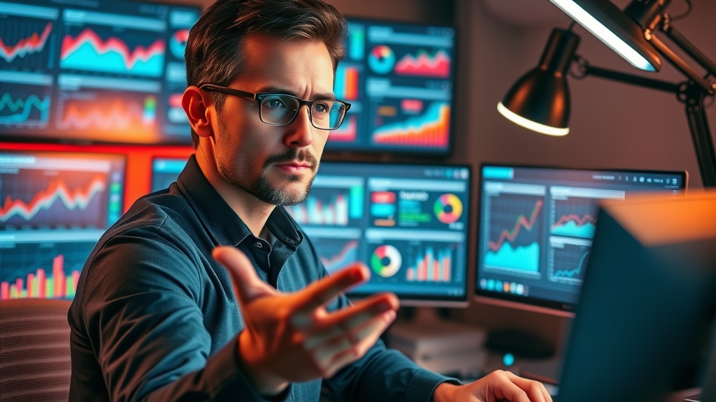 Cutting-edge fractional chief marketing officer analyzing campaign results, social analytics, and omnichannel marketing strategies