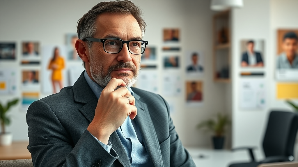 Business leader explaining brand equity concept in creative office setting