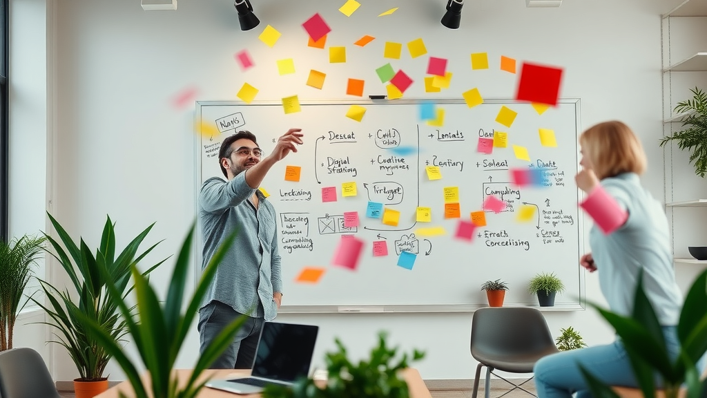 Innovative marketer brainstorming creative digital marketing strategies for cost-effective marketing management