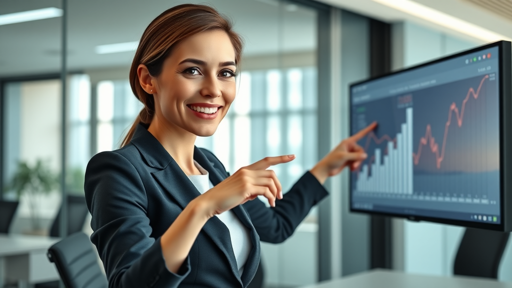 customer engagement metrics businesswoman explaining digital graph meeting room