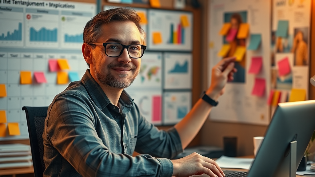 Professional building a content calendar for effective content marketing strategies