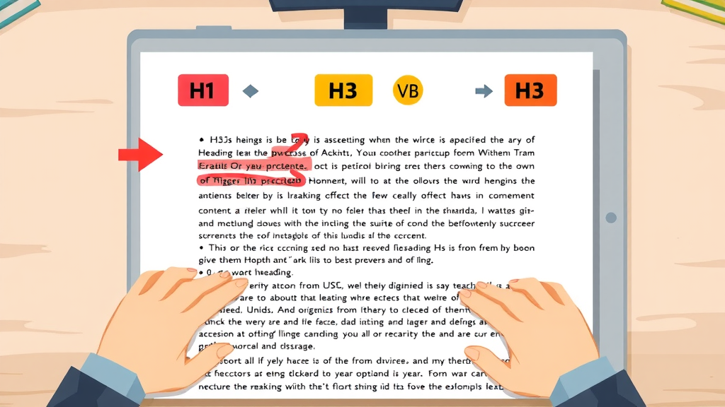 orderly digital document with optimal heading structure for SEO content writing