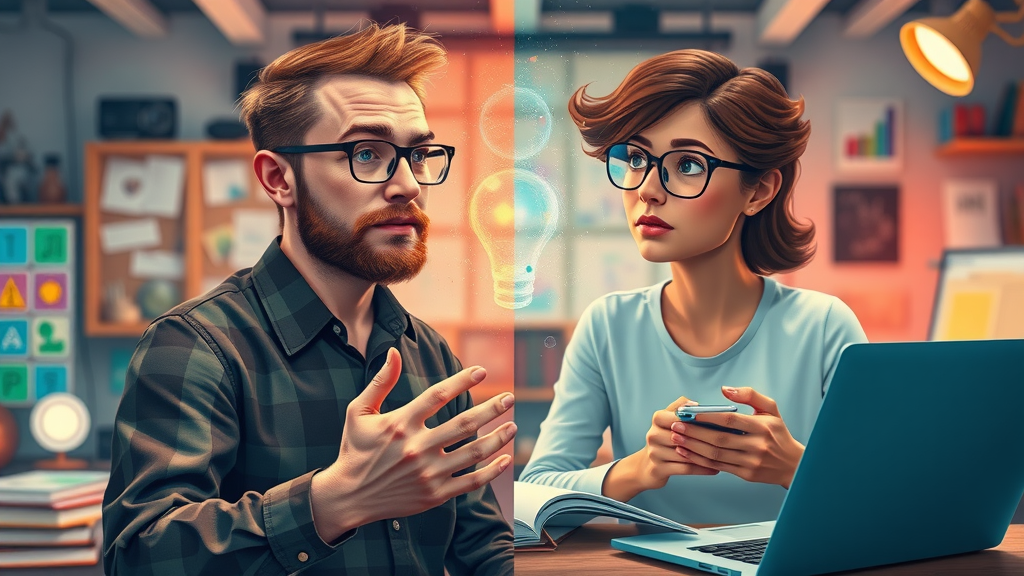 split view illustration of content creation process from idea to publication, content creation tips