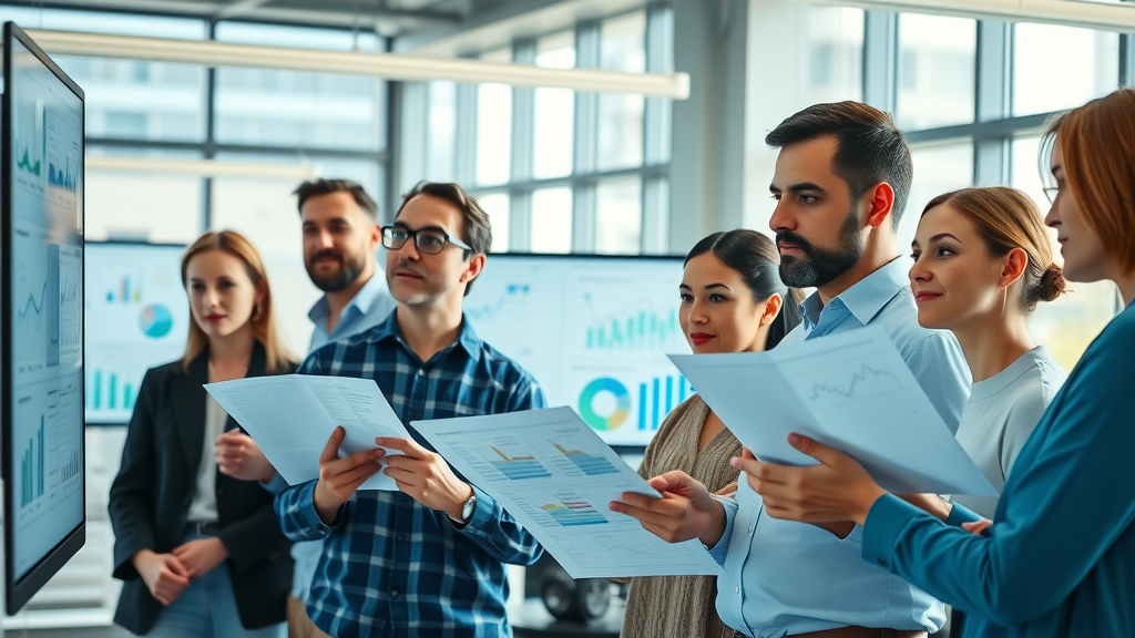 content creators reviewing social media platform stats and target audience analytics