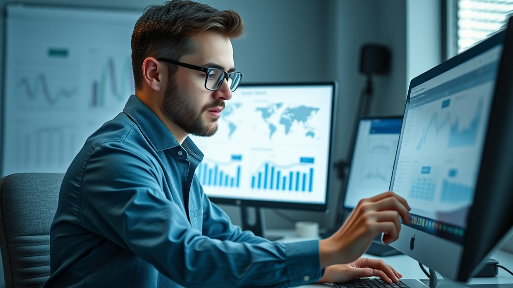 Startup finance manager analyzing the cost differences of fractional cmo services—a smart investment for startup growth.