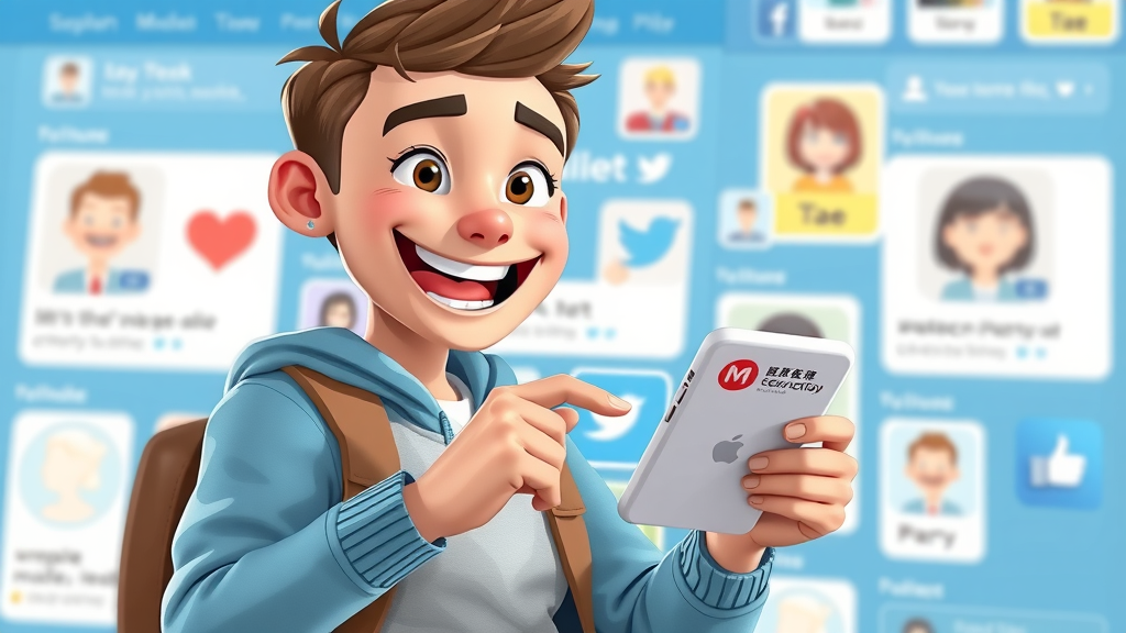 brand loyalty: positive online brand interaction with a young customer enthusiastically engaging with a brand’s official social media account.