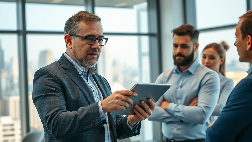 Professional chief marketing officer sharing strategic insights with startup founders. The role of chief marketing officer is crucial in fractional cmo service success.