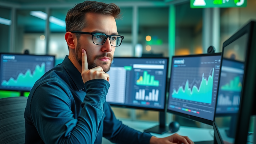 SEO manager analyzing link building metrics and tracking campaign success