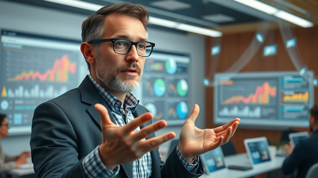 SEO expert sharing advanced research tool tactics with marketing team