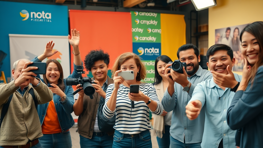 video content digital marketing trend group filming energetic short-form video social media