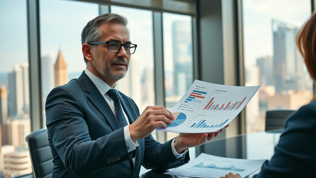 Fractional CMO presenting marketing insights in a modern boardroom