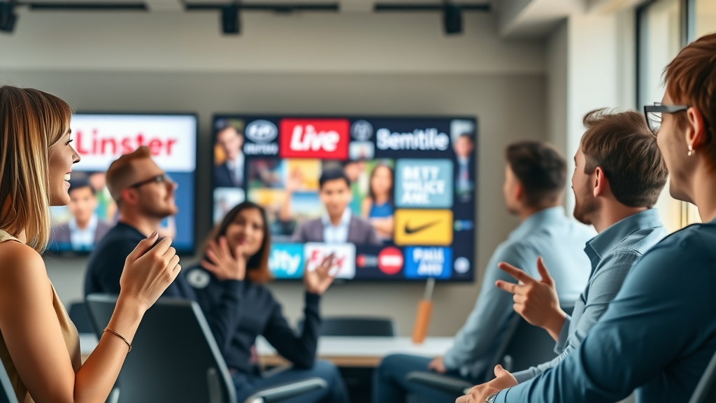 marketing professionals reviewing great video content from leading brands