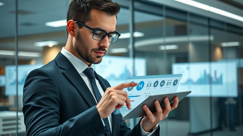 Analyst reviewing social media platform performance metrics on tablet dashboard