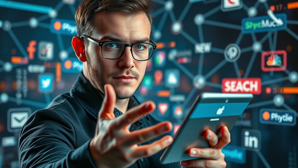 digital marketer integrating SEO, social media marketing, and PPC in a connected digital marketing strategy