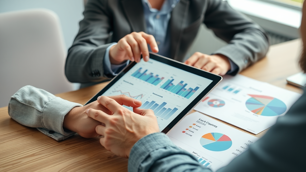 professional marketer reviewing social media marketing campaign analytics and engagement metrics