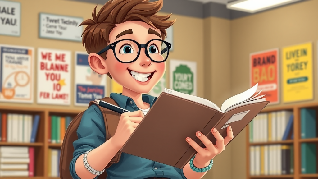 ambitious student starting a personal branding journey by making notes