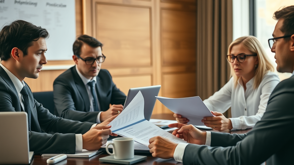 business leaders reviewing resumes and portfolios for fractional cmo candidates