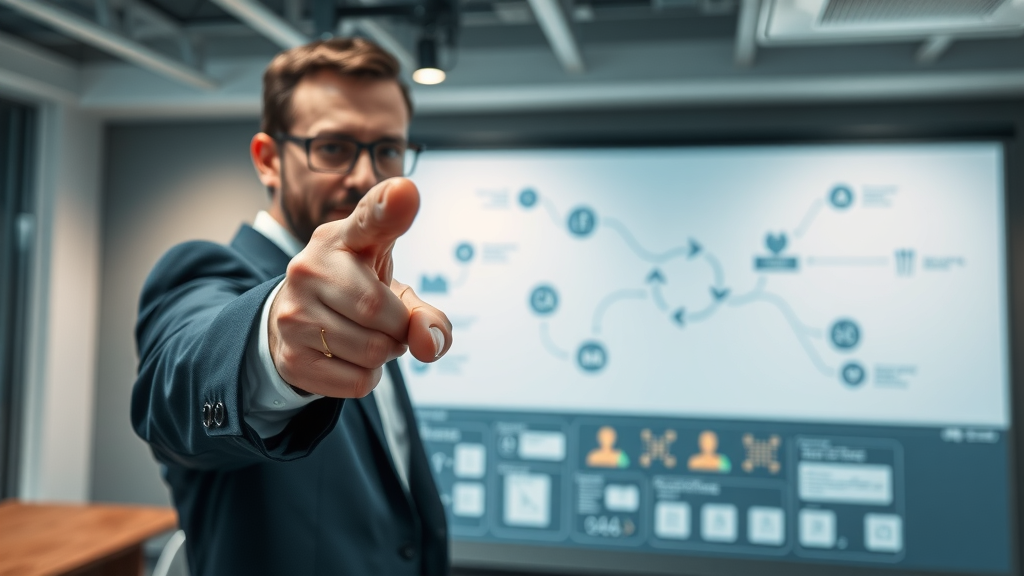 business professional guiding strategic journey on brand positioning roadmap