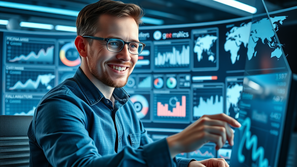 SEO analyst reviewing off-page SEO tool dashboards: Ahrefs, SEMrush, Moz, Google Analytics